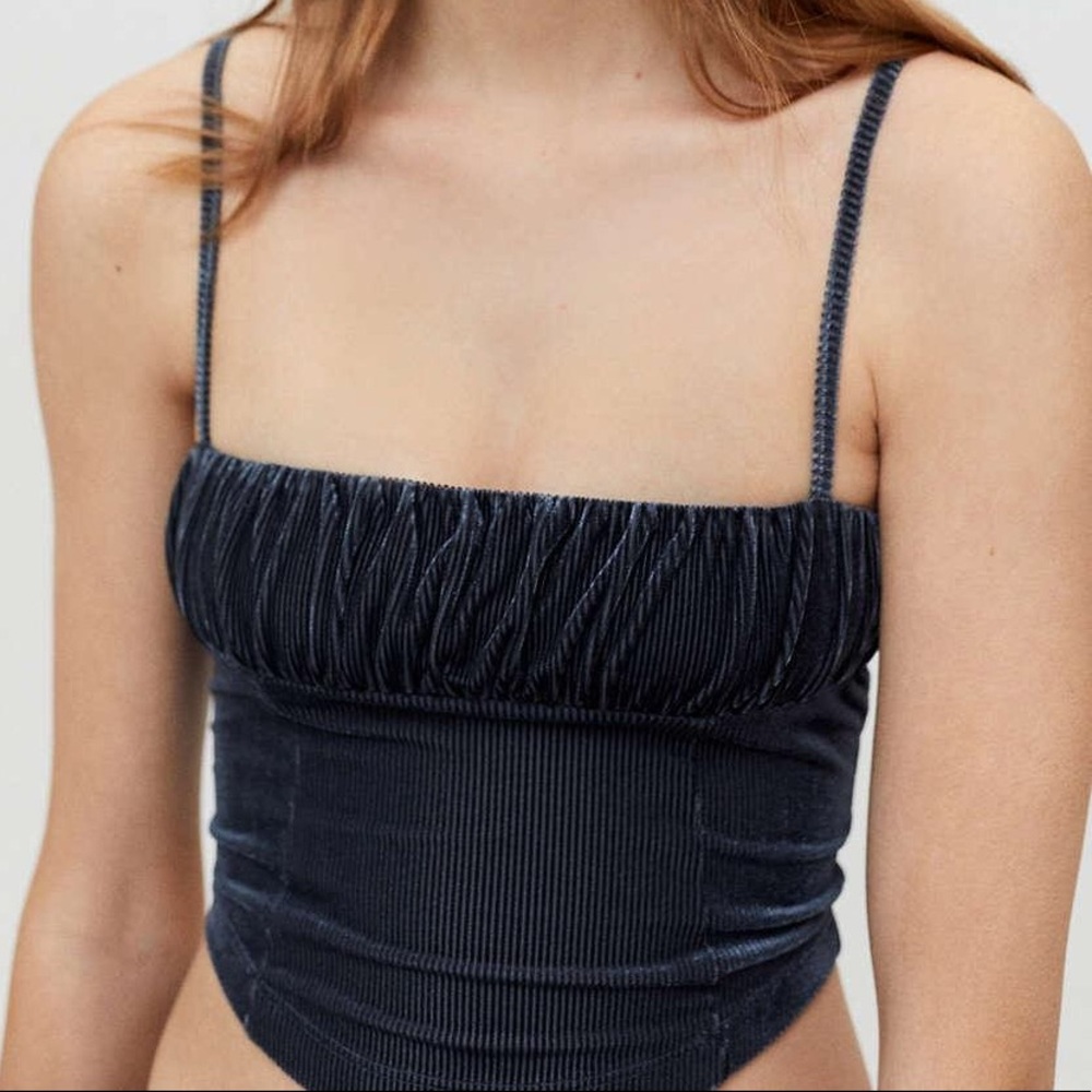 UO Ruched Velvet Cami Top